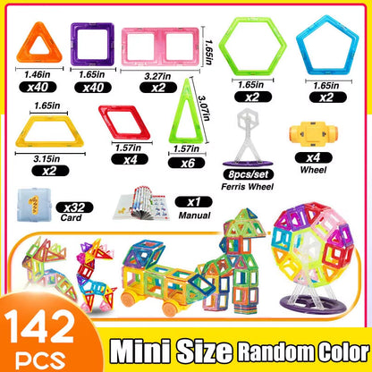 64-184Pcs Kids Magnetic Building Blocks Mini Size Magnet Toys for Boys Construction Set STEM Toy for Children Girls