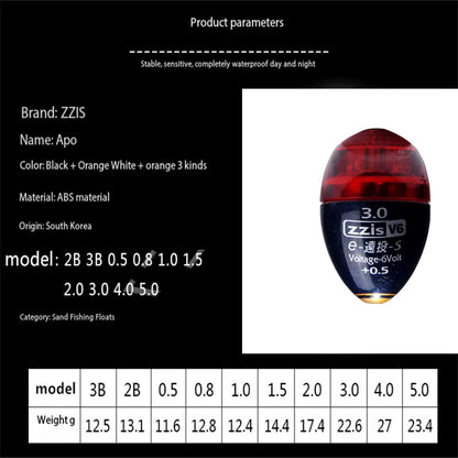 1 Set of ZZIS-V6 Zhongtong anti Collision Jidiao Apo Electronic Night Light Float anti Collision Long Throw Wave Float Fishing