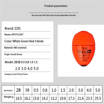 1 Set of ZZIS-V6 Zhongtong anti Collision Jidiao Apo Electronic Night Light Float anti Collision Long Throw Wave Float Fishing