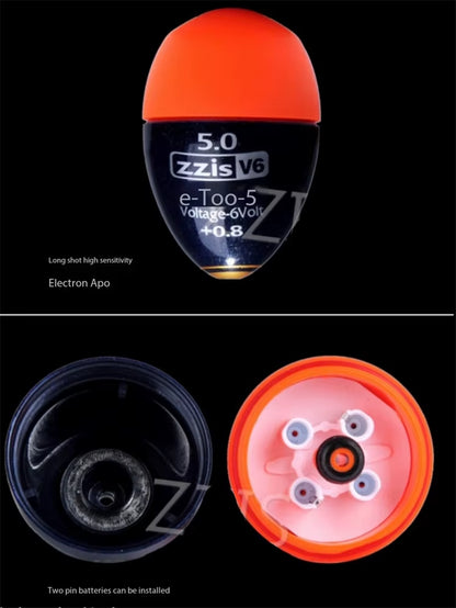 1 Set of ZZIS-V6 Zhongtong anti Collision Jidiao Apo Electronic Night Light Float anti Collision Long Throw Wave Float Fishing