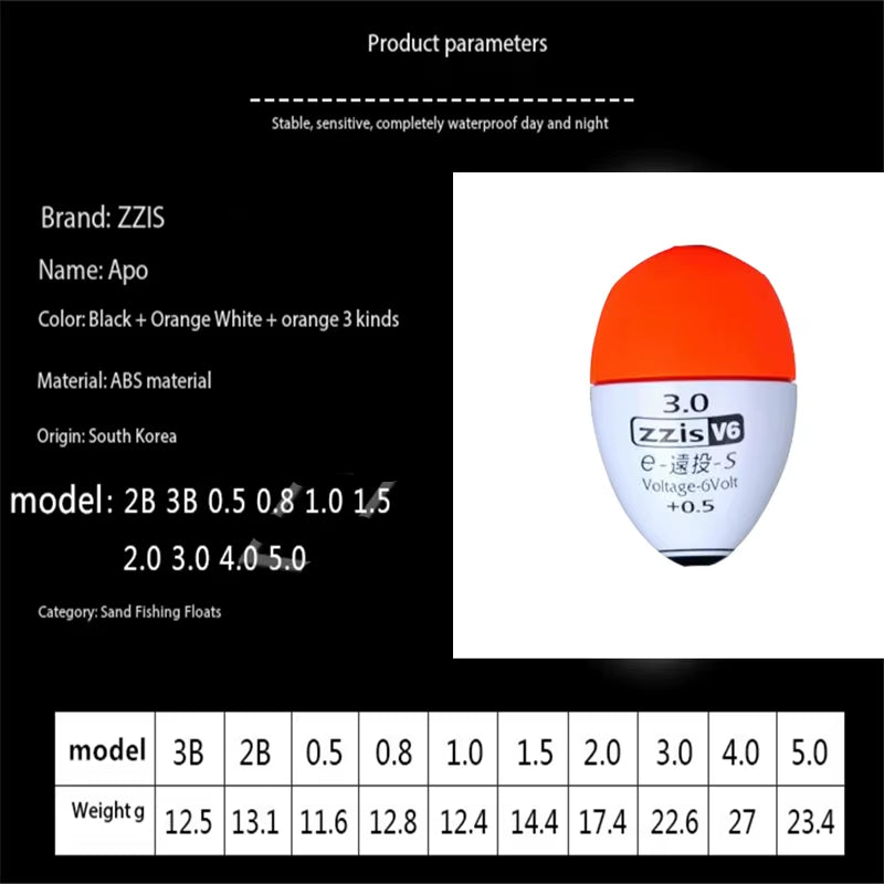 1 Set of ZZIS-V6 Zhongtong anti Collision Jidiao Apo Electronic Night Light Float anti Collision Long Throw Wave Float Fishing