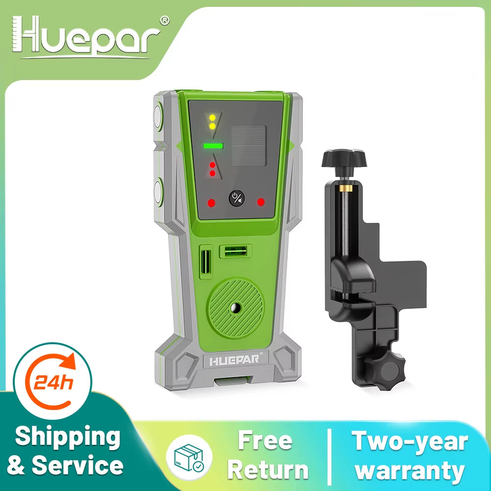 LR-8RG Laser Detector for Laser Level, Digital Laser Receiver for Green & Red Beam Two-Sided LED Double Lamp 90 Db Buzzer