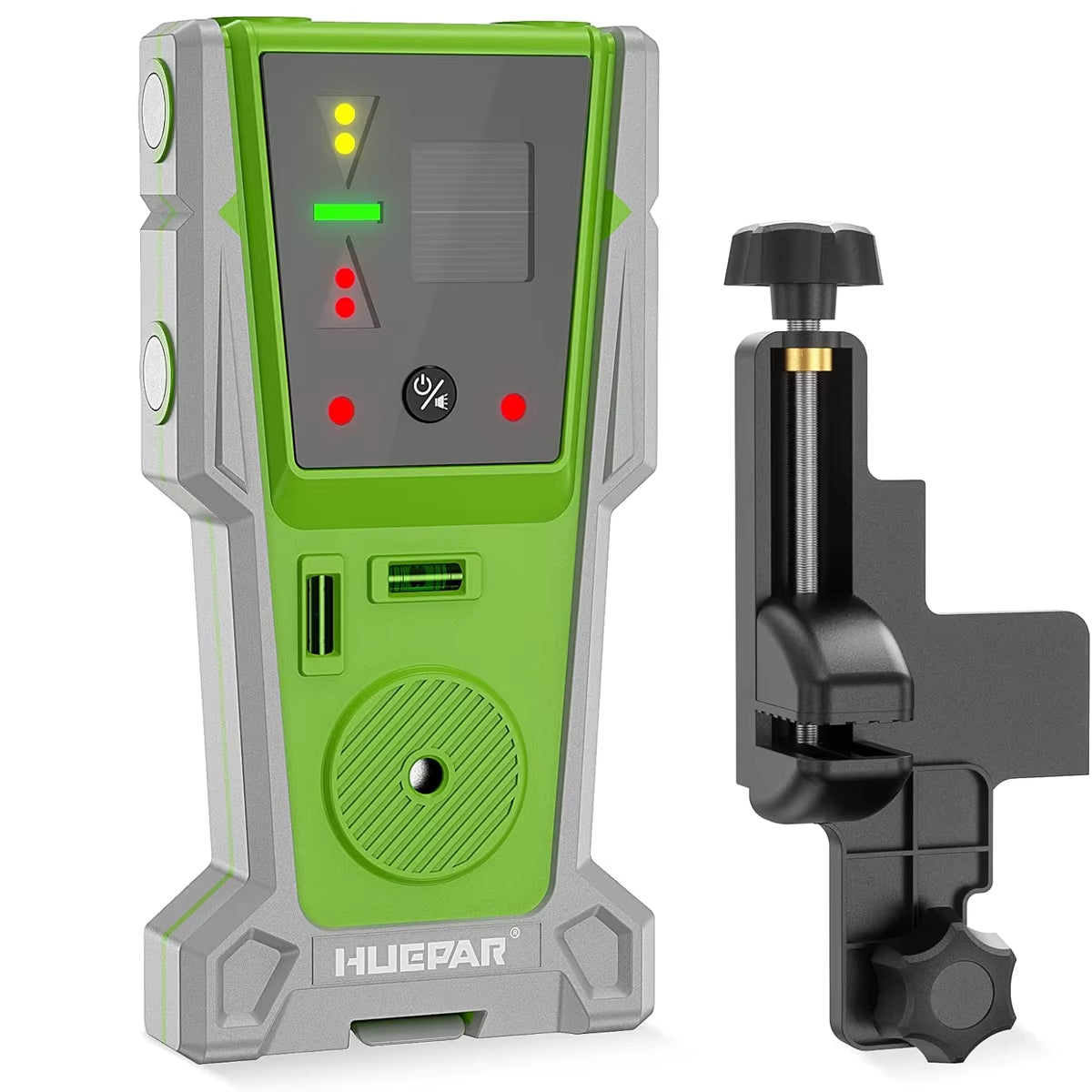 LR-8RG Laser Detector for Laser Level, Digital Laser Receiver for Green & Red Beam Two-Sided LED Double Lamp 90 Db Buzzer