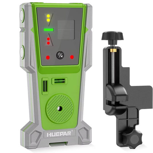 LR-8RG Laser Detector for Laser Level, Digital Laser Receiver for Green & Red Beam Two-Sided LED Double Lamp 90 Db Buzzer